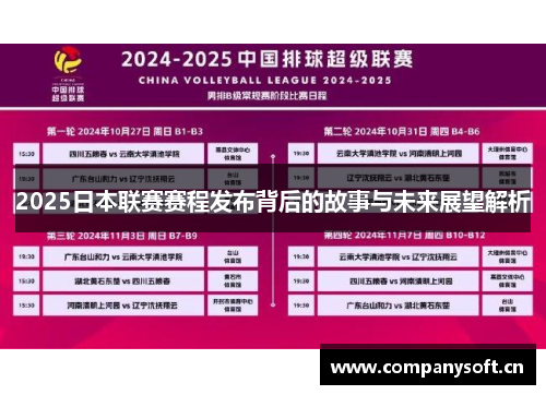 2025日本联赛赛程发布背后的故事与未来展望解析
