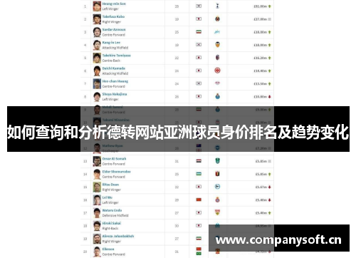 如何查询和分析德转网站亚洲球员身价排名及趋势变化 如何查询和分析德转网站亚洲球员身价排名及趋势变化